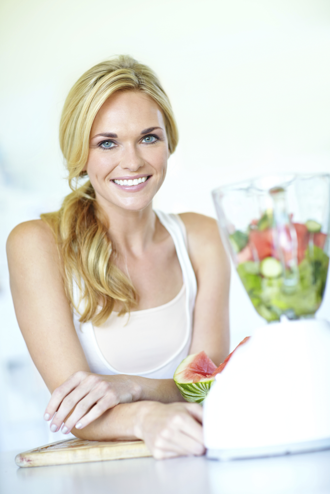 Woman Making Green Smoothie